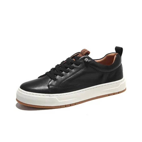 Hautton Skateboard Shoes Men Low-Top Black