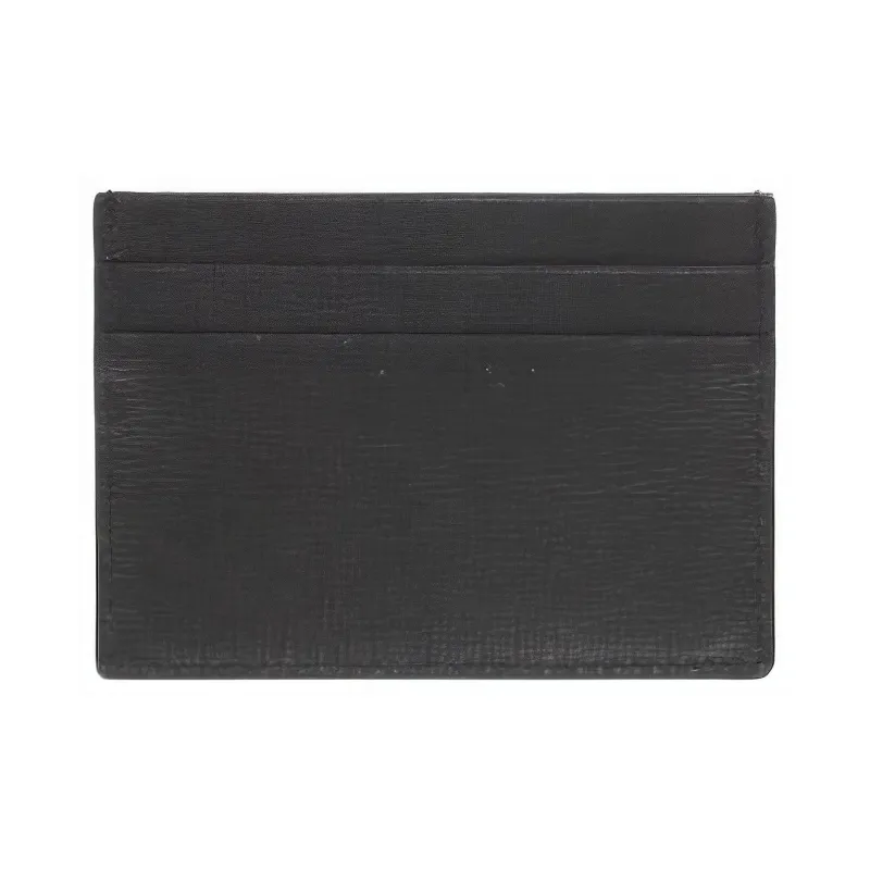 Bottega Veneta Grained Calfskin Card Holder Men's Black-1