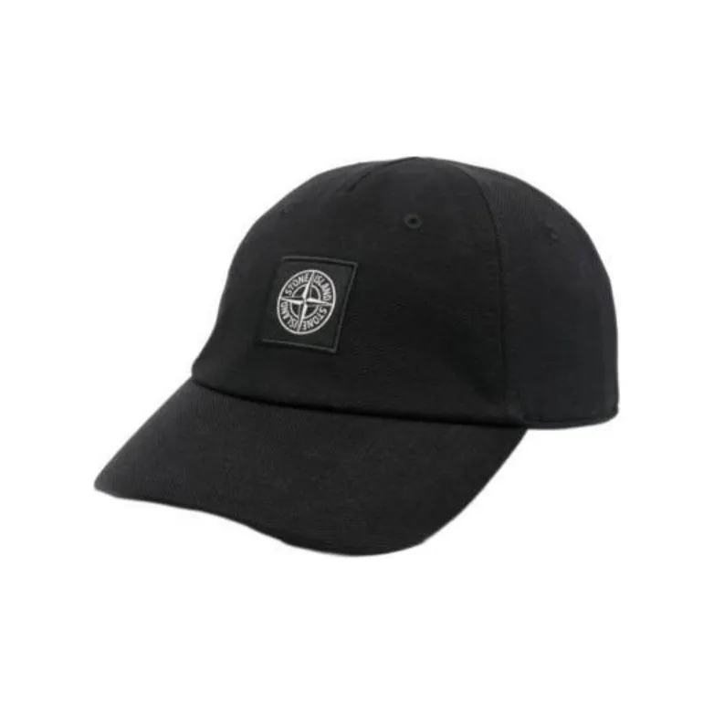 STONE ISLAND Cotton Baseball Caps Men's Black-0