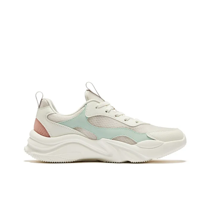 Erke Wild Surge 2.0 Anti Slip Wear Resistant Low Top Casual Shoes Women's Pale Gray Microcrystalline White-1