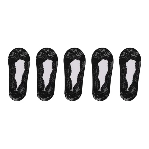 Lanza No Show Socks Women's 5 Pack Black