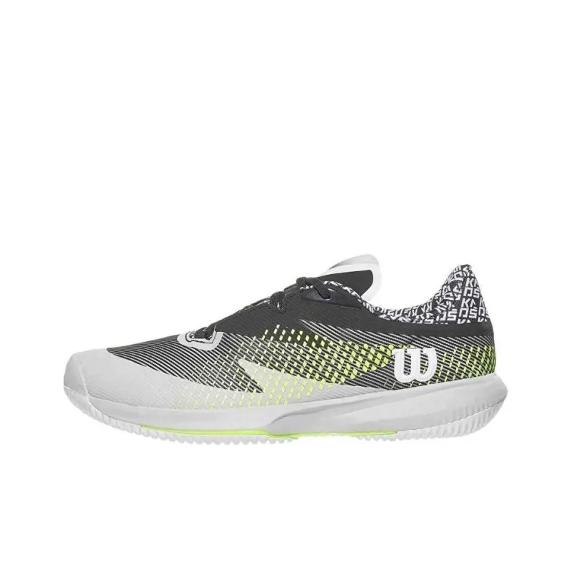 Wilson Kaos Swift Breathable Low Top Tennis Shoes Men's White Black Yellow-0