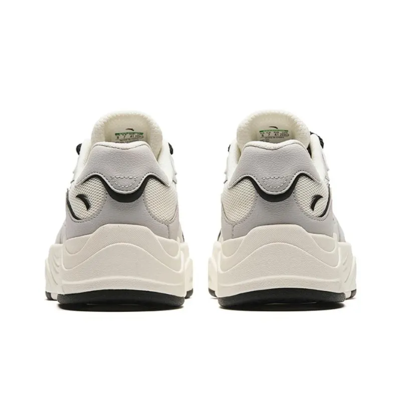 Anta Seaweed Height Increasing Lightweight Low Top Skateboard Shoes Men's White Gray-3
