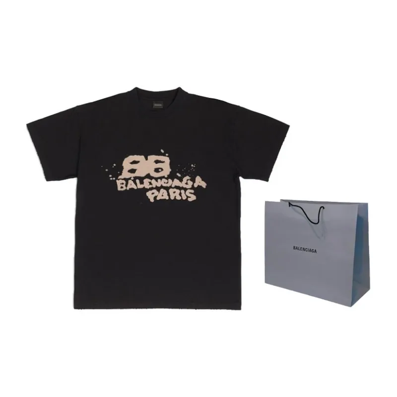 Balenciaga T Shirt 'Black/Ecru'-4