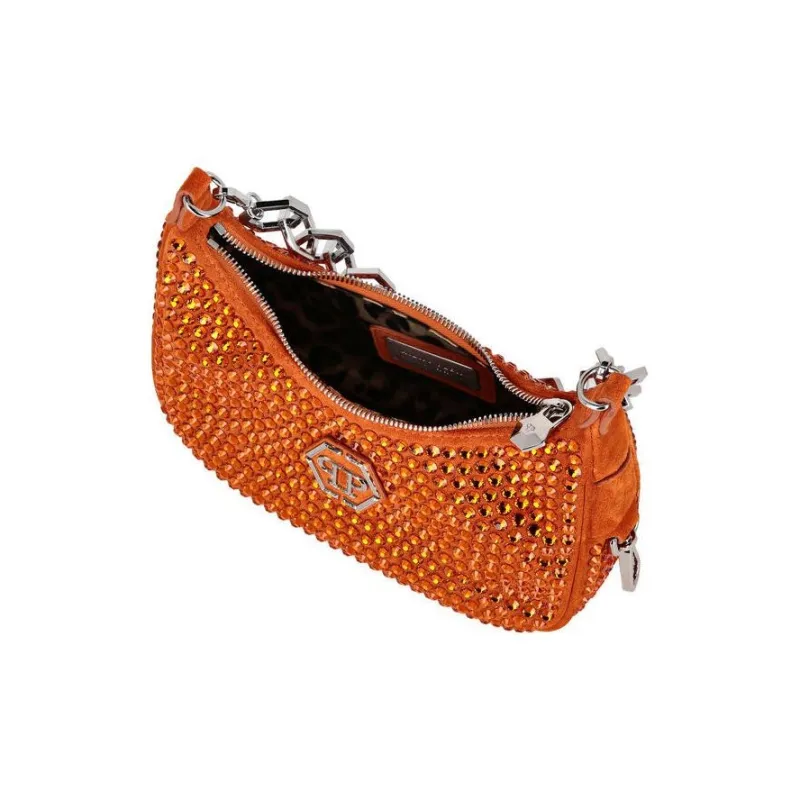 PHILIPP PLEIN Calfskin Handbag Shoulder Bag Women's Orange-2