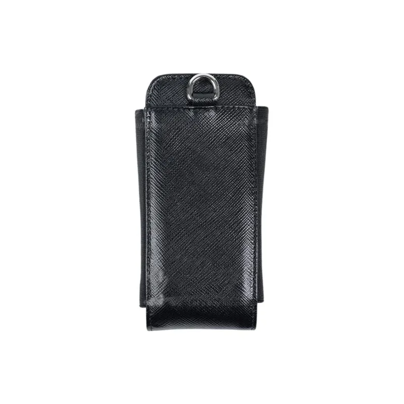 PRADA Saffiano Leather One Shoulder Crossbody Cell Phone Pouch Mini Women's Black-3