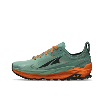 Altra Olympus 5 Running Shoes Men Low Top Green Orange Color