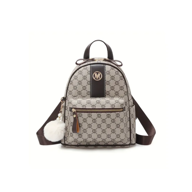 Weymond PU Backpack Women's Coffee/Earth Yellow/Blue Gray-3