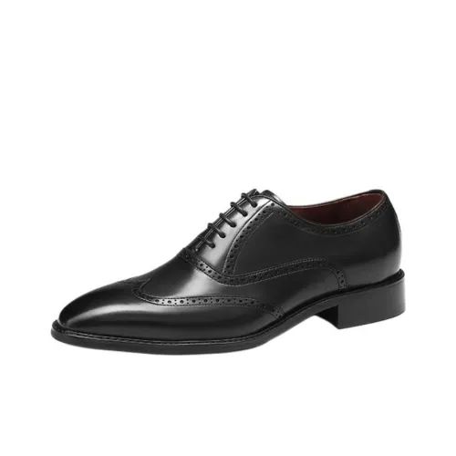 BOSSSUNWEN Dress Shoes Men Low-Top Black