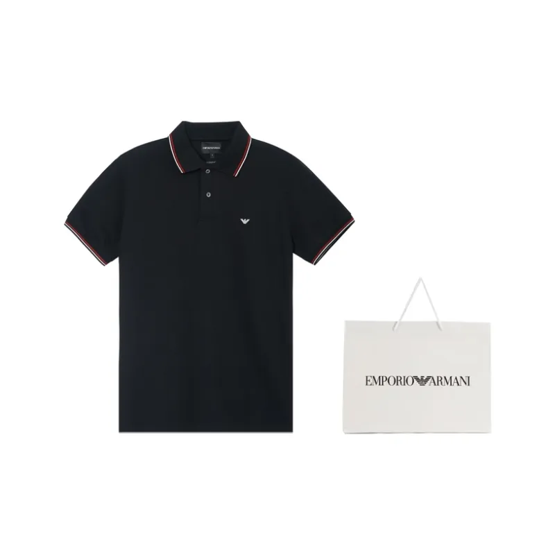 EMPORIO ARMANI Slim fit Stretch Piqué Polo Shirt With Micro Eagle-2