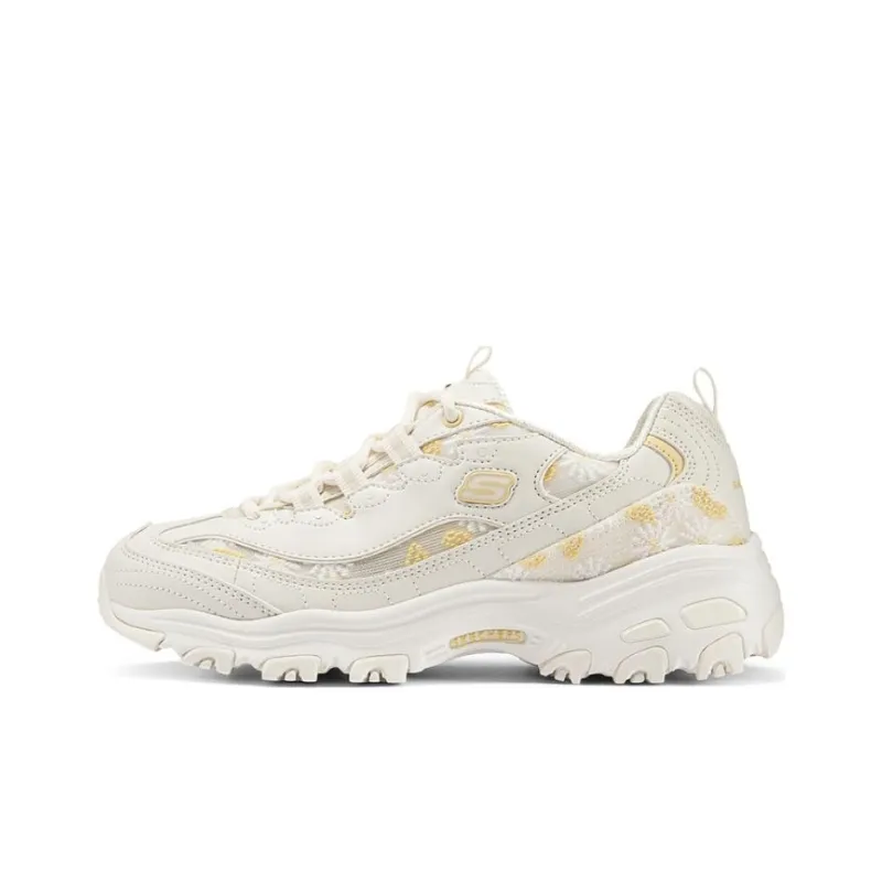 Skechers Flower Sea Bear Cushioning Height Increasing Low-Top Chunky Sneakers Women's Daisy Yellow-0