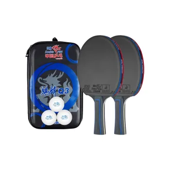 DOUBLEFISH Ping Pong Paddles Unisex Poplar Red/Black