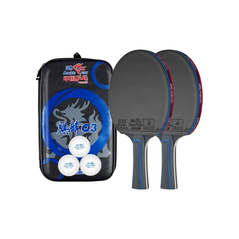 DOUBLEFISH Ping Pong Paddles Unisex Poplar Red/Black-0