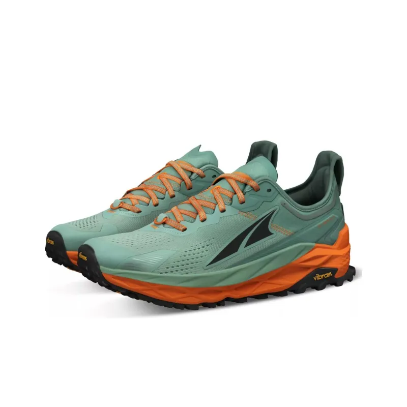 Altra Olympus 5 Running Shoes Men Low Top Green Orange-2