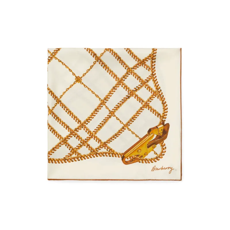 Burberry Chain Check print Silk Scarf-2