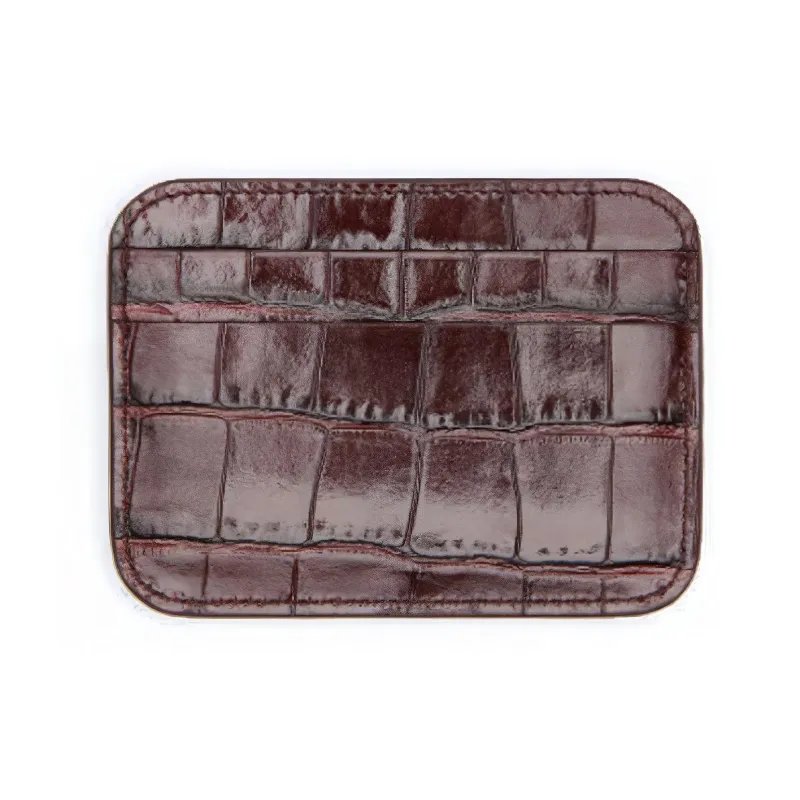 Balenciaga Cash Cow Leather Card Clip Card Holder Women's Deep Red-1