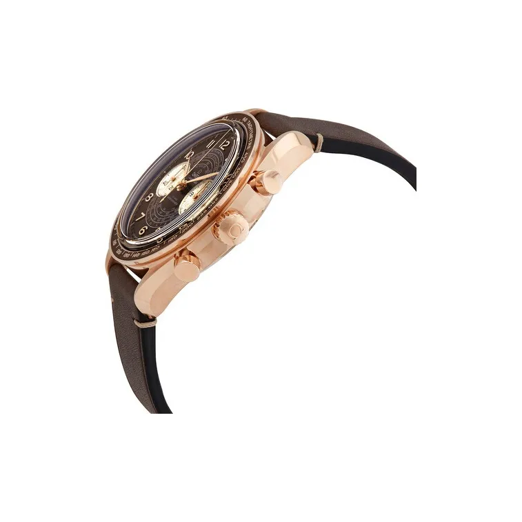 OMEGA Manual Mechanical Movement Men's Watches Watch 43mm Coffee Watch Dial Bronze Gold Watch Case Leather Strap-1