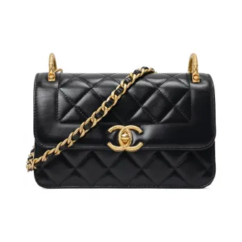 CHANEL Sheepskin Lady Dior Bag, Chain Bag, Shoulder Bag, Crossbody Bag Trumpets Women's Black