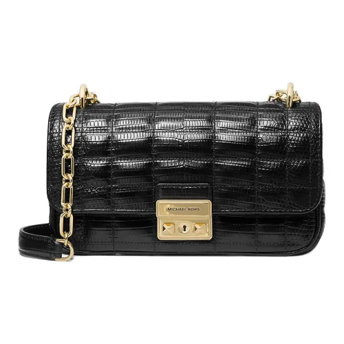 MICHAEL KORS Lizard Embossed Leather Crossbody Bag, Shoulder Bag Women's Black