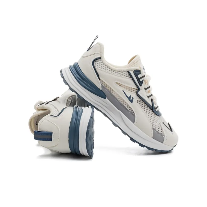 Warrior Warrior Anti-Slip Wear-Resistant Breathable Lightweight Low-Top Running Shoes Unisex Beige Dusty Blue Gray-2