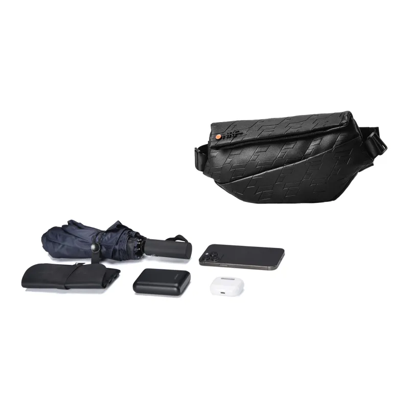 ONRF PVC Fanny Pack, Shoulder Bag, Crossbody Bag Tubas Unisex Cool Black-4