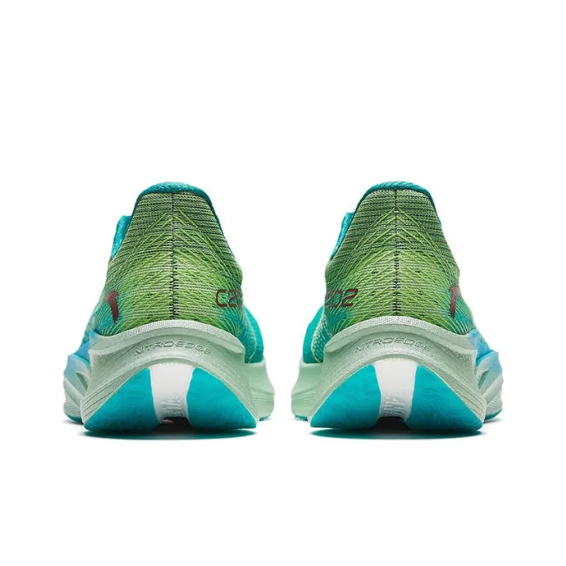 Anta Slip Resistant Breathable Low Top Long Distance Running Training Sprint Marathon Running Shoes Men's Green Blue-3