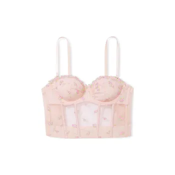 Victoria's Secret Bra Women's Cherry Blossom Pink Embroidery