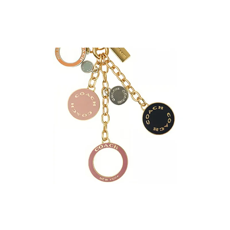 COACH Metal Charm Bag Accessory Women's Black & Pink-4