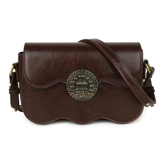 CHISIY Artificial Leather Small Square Bag One Shoulder Handbag Crossbody Bag Regular Women's Coffee-0