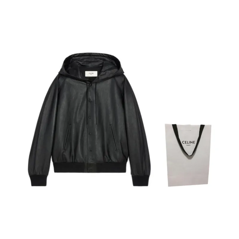 CELINE Hooded Jacket In Soft Lambskin-2
