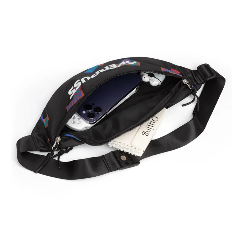 LOVERPUSS Fabric Sling Bag Fanny Pack Regular Unisex Dazzle Black-5