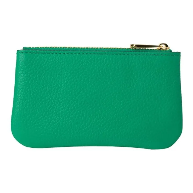 FERRAGAMO GANCINI Calfskin Key Pouch Women's Emerald Green-1