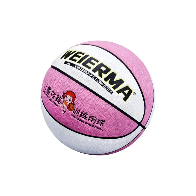 For Erma PU Basketball Double Combo Pink & White Size 5 Training Kids'-1
