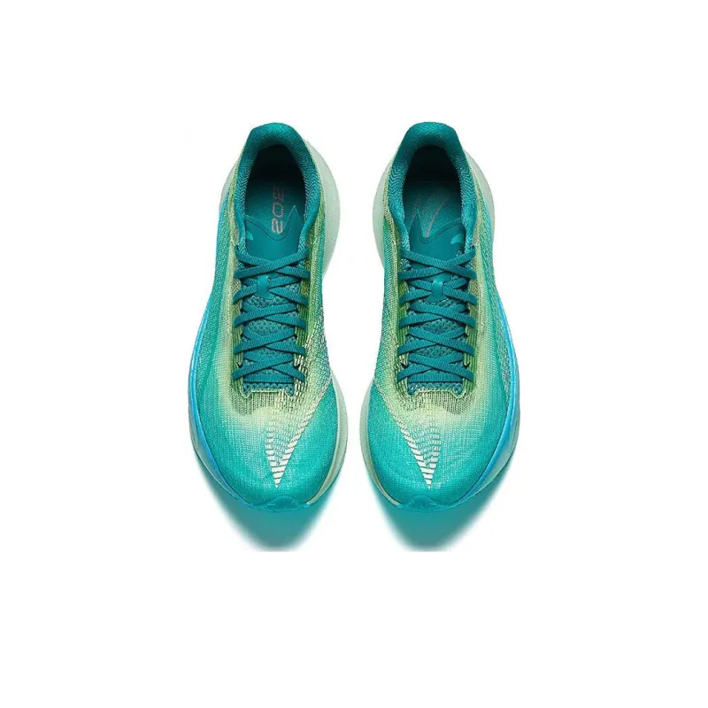 Anta Slip Resistant Breathable Low Top Long Distance Running Training Sprint Marathon Running Shoes Men's Green Blue-2