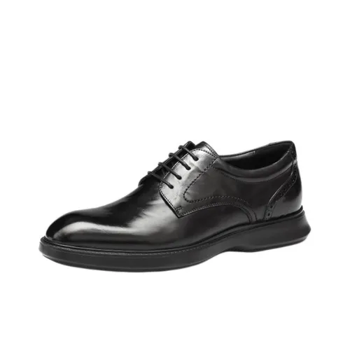 BOSSSUNWEN Dress Shoes Men Low-Top Black