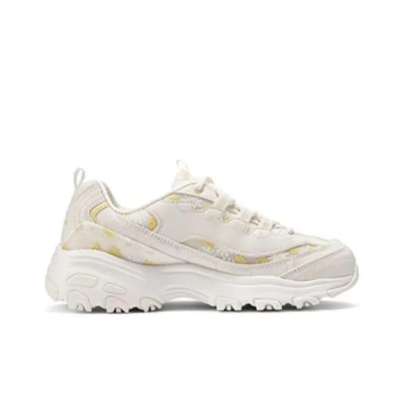 Skechers Flower Sea Bear Cushioning Height Increasing Low-Top Chunky Sneakers Women's Daisy Yellow-1