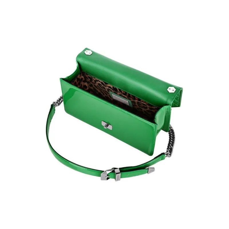 PHILIPP PLEIN Calfskin Portable Crossbody Bag Shoulder Bag Medium Size Women's Green-2