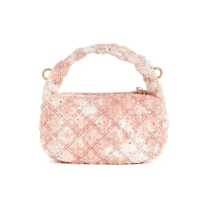GUESS Sequins Denim Handbag Mini Women's Pink-2