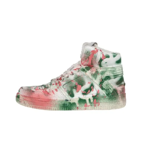 PHILIPPE MODEL Wear-Resistant High-Top Skateboard Shoes Women's White Green Pink