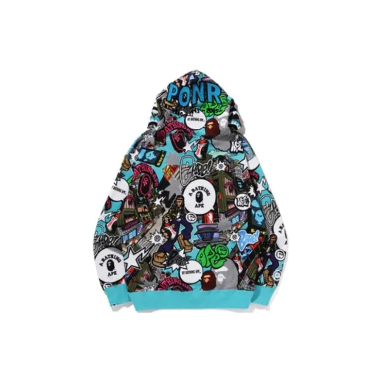 Bape Comic Art Shark Zip Hoodie-3