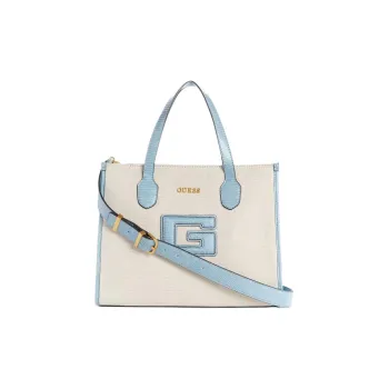 GUESS Artificial Leather Tote Bag Shopping Bag Shoulder Bag Handbag Women's Blue