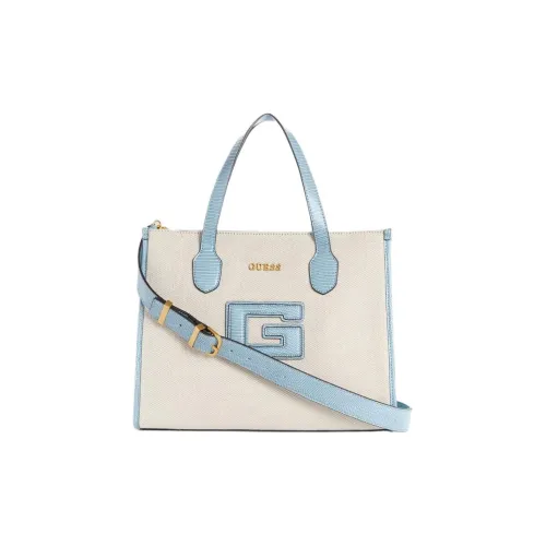 GUESS Artificial Leather Tote Bag Shopping Bag Shoulder Bag Handbag Women's Blue