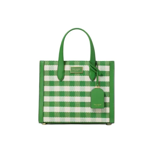 Kate Spade Manhattan Brocade Fabric Tote Bag Shopping Bag Shoulder Bag Handbag Small Size Women's Green