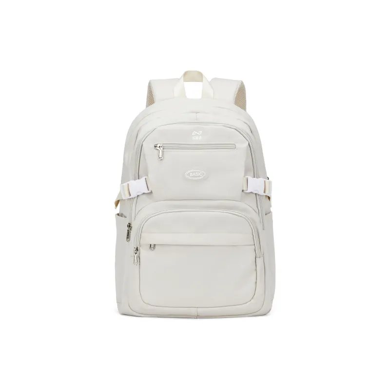 QING QI ZHE Fabric Backpack Laptop Bag Backpack Regular Unisex Black/Ecru/Blue/Purple/Gray/Green-1