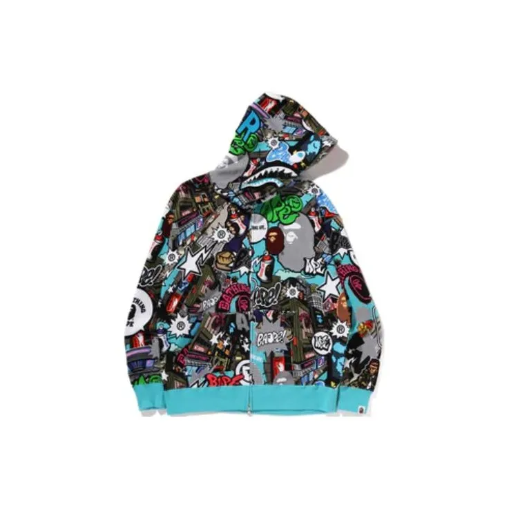 Bape Comic Art Shark Zip Hoodie-1