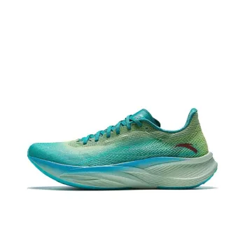 Anta Slip Resistant Breathable Low Top Long Distance Running Training Sprint Marathon Running Shoes Men's Green Blue