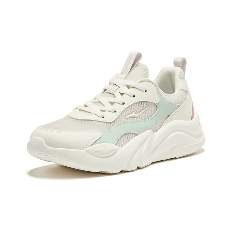 Erke Wild Surge 2.0 Anti Slip Wear Resistant Low Top Casual Shoes Women's Pale Gray Microcrystalline White-2