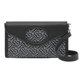 Burberry Leather Pocket Bag Shoulder Bag Crossbody Bag Handbag Men's Black White
