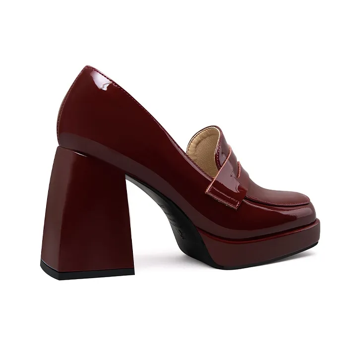 Lily Wei Loafers Women's Black/Burgundy-5