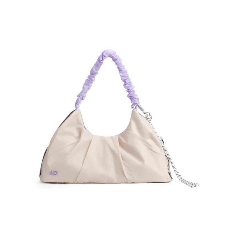 LOVERPUSS Polyester Yoga Bag Gym Bag Medium Size Unisex Beige Black/Beige Purple-9